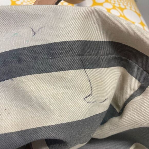 KATE‎ LANDRY Women’s Tote Bag 12X6X13.5 Yellow & White - Picture 9 of 12